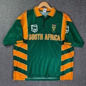 Vintage South Africa Criquet Jersey Men 2XL Green Y2K 2000's